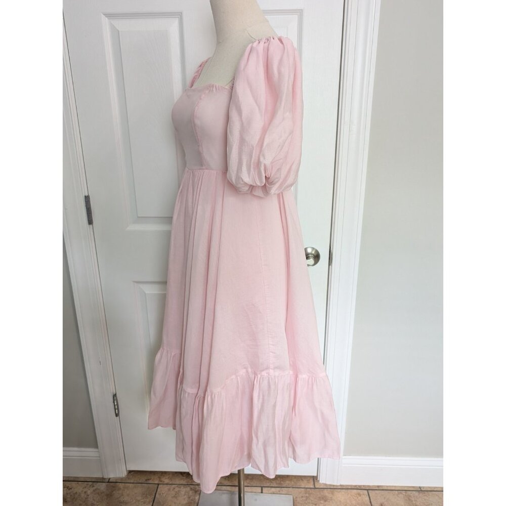 Elegant Pink Midi Dress - Picture 5 of 10